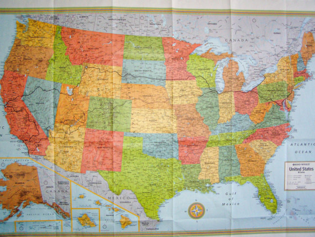 USA road trip mapa