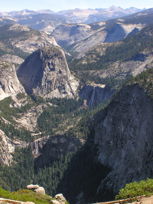 Yosemite - vodopády Nevada Fall a Vernal Fall