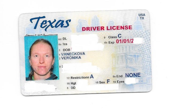 Řidičský průkaz USA (Texas)