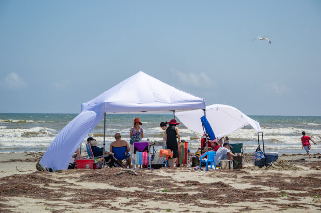 Rodinný piknik na pláži - Galveston Island