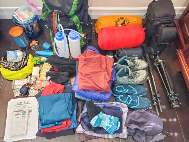 Vybavení solo backpacking - Sierra Nevada
