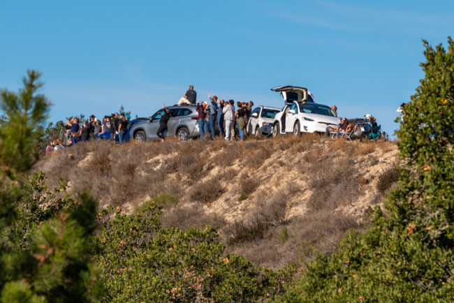 Fanoušci SpaceX - start rakety Falcon9, Vandenberg AFB