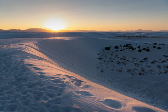 White Sands NP - západ slunce