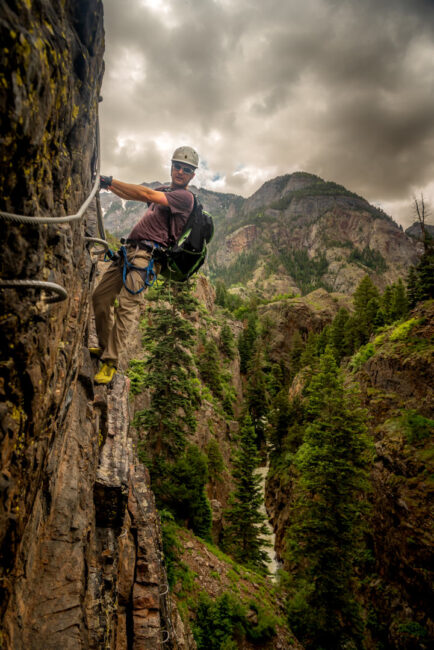 Martin - blíží se bouřka - via ferrata Ouray