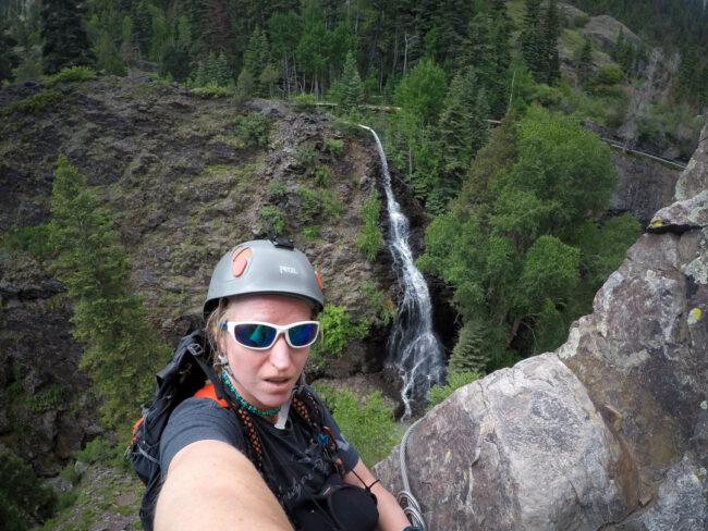 Veržána s vodopádem za zády - via ferrata Ouray